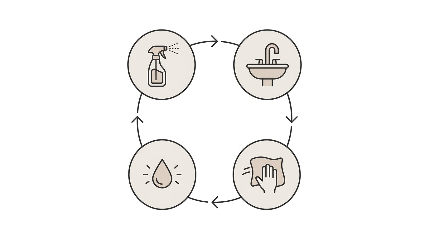 Diagrama de limpieza semanal para dispensador de agua